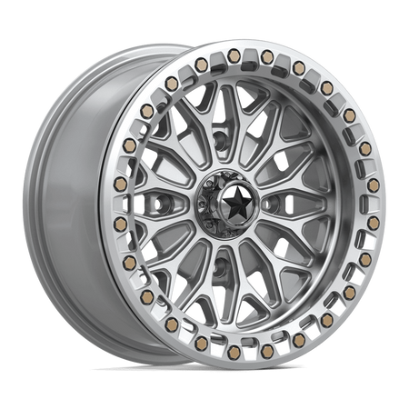 MSA Offroad Wheels MA53 BOLO UTV BEADLOCK – 15X7 – 4X156 – 10 mm – GLOSS SILVER W/ MACHINED FACE