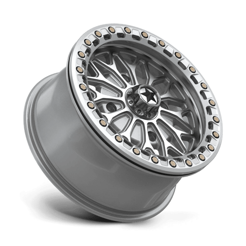 MSA Offroad Wheels MA53 BOLO UTV BEADLOCK – 15X7 – 4X110 – 38 mm – GLOSS SILVER W/ MACHINED FACE