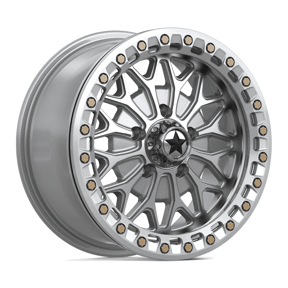 MSA Offroad Wheels MA53 BOLO UTV BEADLOCK – 15X7 – 5X114.3 – 38 mm – GLOSS SILVER W/ MACHINED FACE
