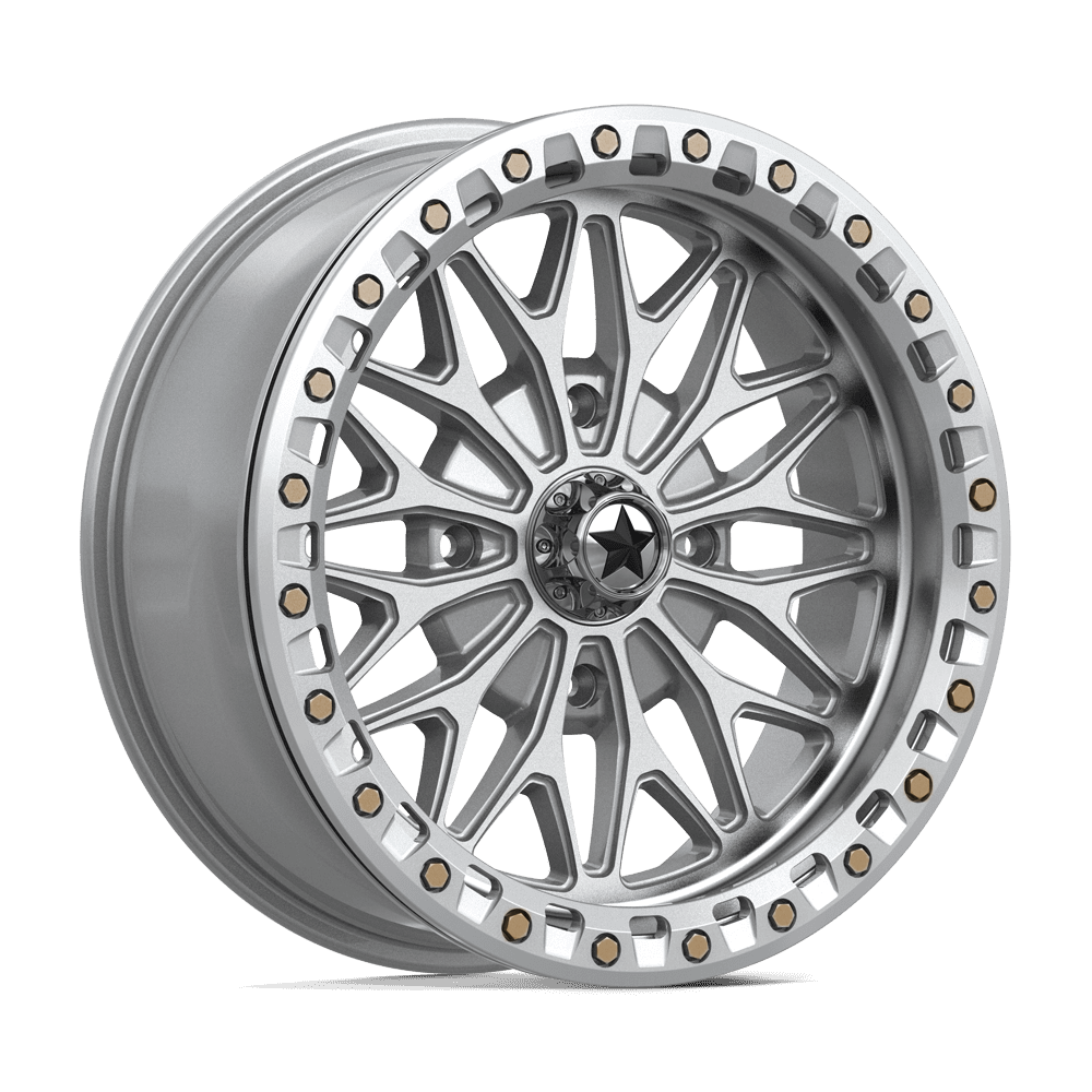 MSA Offroad Wheels MA53 BOLO UTV BEADLOCK – 18X7 – 4X137 – 10 mm – GLOSS SILVER W/ MACHINED FACE