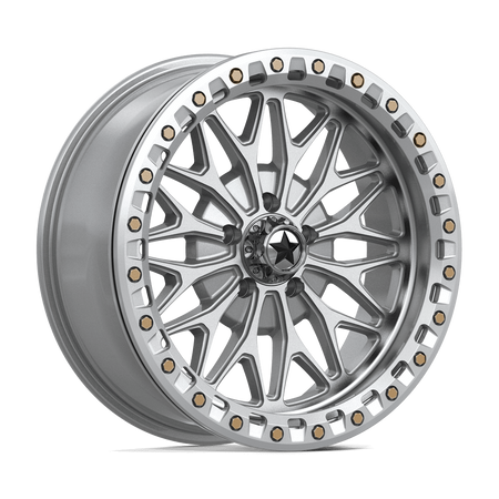 MSA Offroad Wheels MA53 BOLO UTV BEADLOCK – 18X7 – 5X114.3 – 10 mm – GLOSS SILVER W/ MACHINED FACE