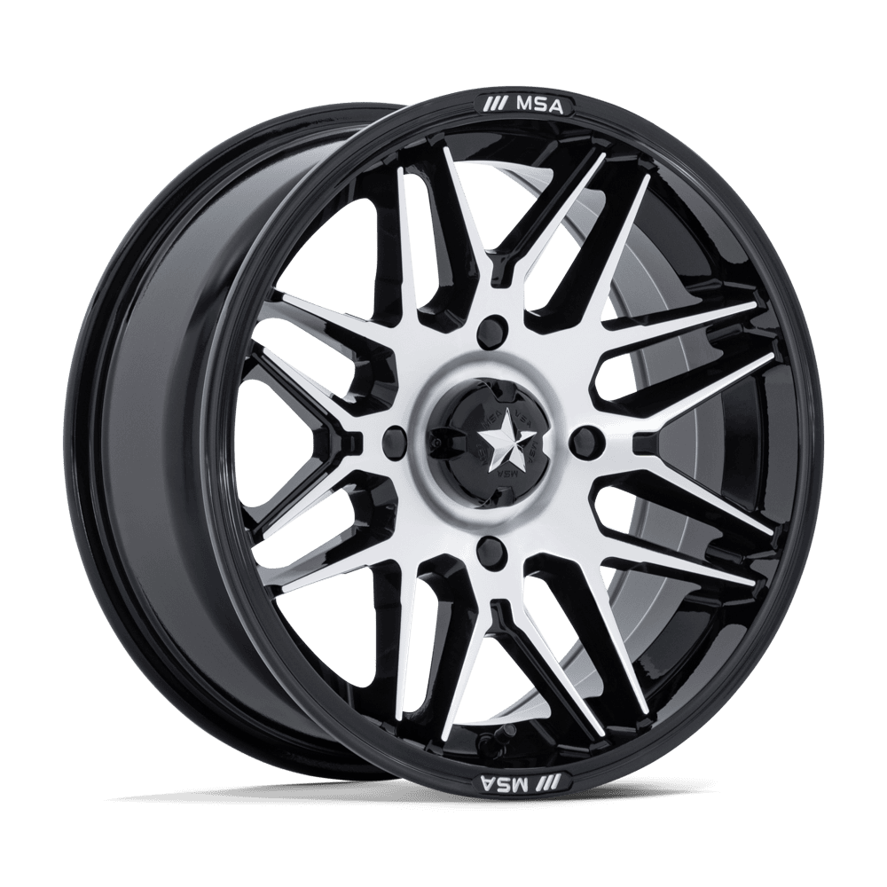 MSA Offroad Wheels M52 RADAR UTV – 16X7 – 4X110 – 10 mm – GLOSS BLACK W/ MACHINED FACE