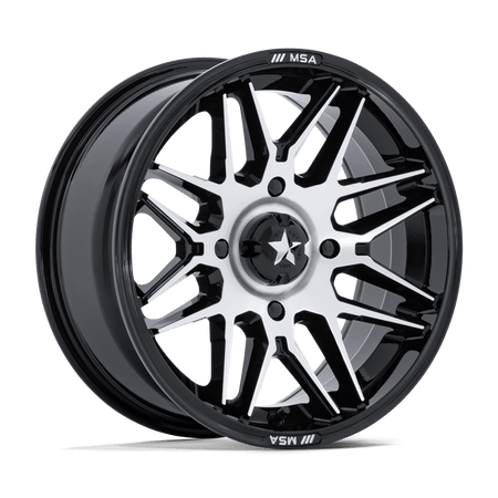 MSA Offroad Wheels M52 RADAR UTV – 16X7 – 4X110 – 10 mm – GLOSS BLACK W/ MACHINED FACE