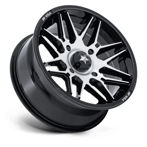 MSA Offroad Wheels M52 RADAR UTV – 16X7 – 5X114.3 – 10 mm – GLOSS BLACK W/ MACHINED FACE