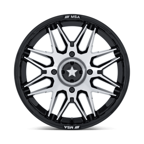 MSA Offroad Wheels M52 RADAR UTV – 16X7 – 5X114.3 – 10 mm – GLOSS BLACK W/ MACHINED FACE
