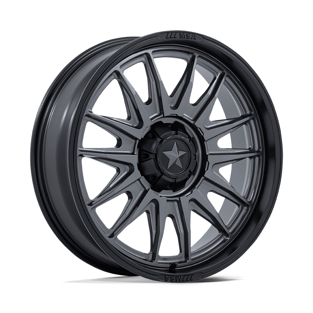MSA Offroad Wheels M55 COMMANDER UTV – 22X7 – 5X114.3 – 0 mm – MATTE GUNMETAL W/ M-BLK LIP