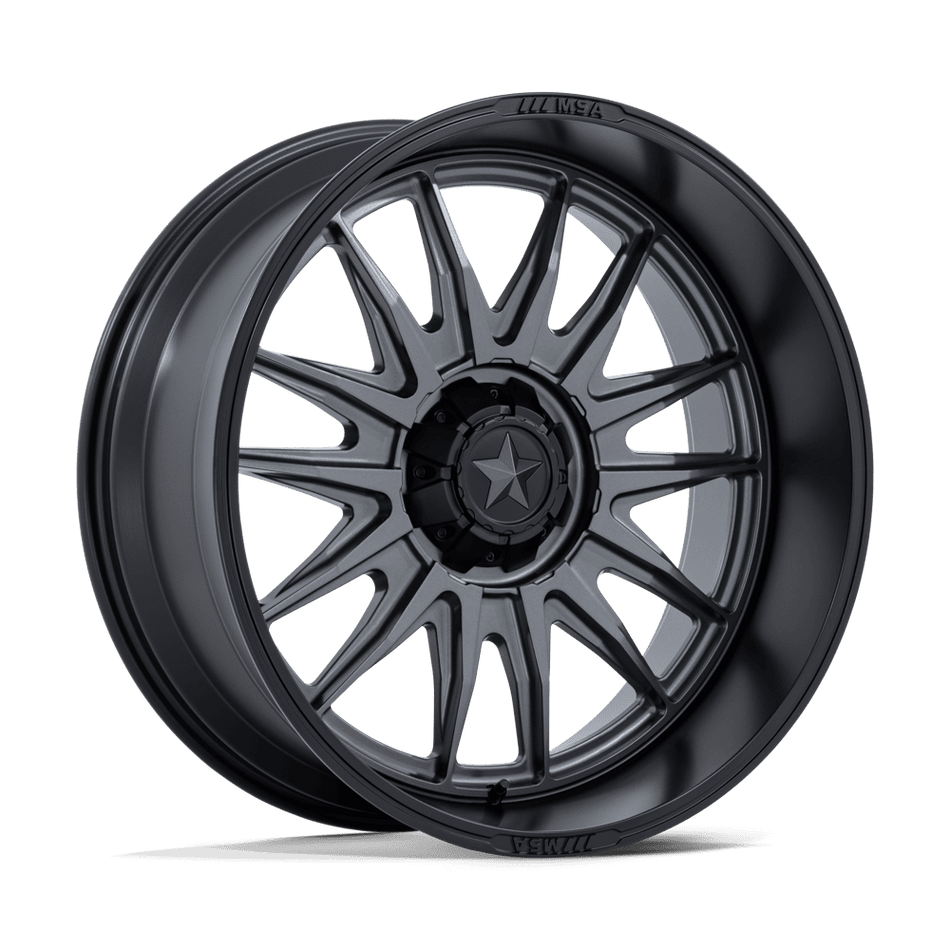 MSA Offroad Wheels M55 COMMANDER UTV – 24X10 – 4X137/4X156 – -25 mm – MATTE GUNMETAL W/ M-BLK LIP