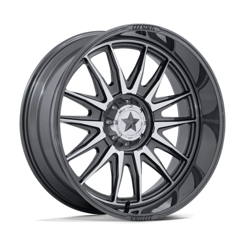 MSA Offroad Wheels M55 COMMANDER UTV – 18X7 – 4X110 – 10 mm – PLATINUM W/ MACHINED FACE