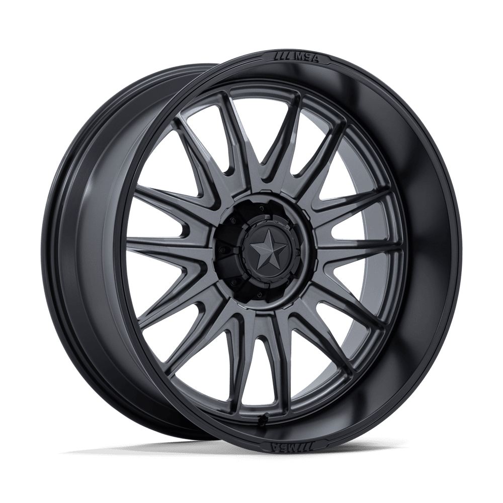 MSA Offroad Wheels M55 COMMANDER UTV – 20X7 – 5X114.3 – 0 mm – MATTE GUNMETAL W/ M-BLK LIP