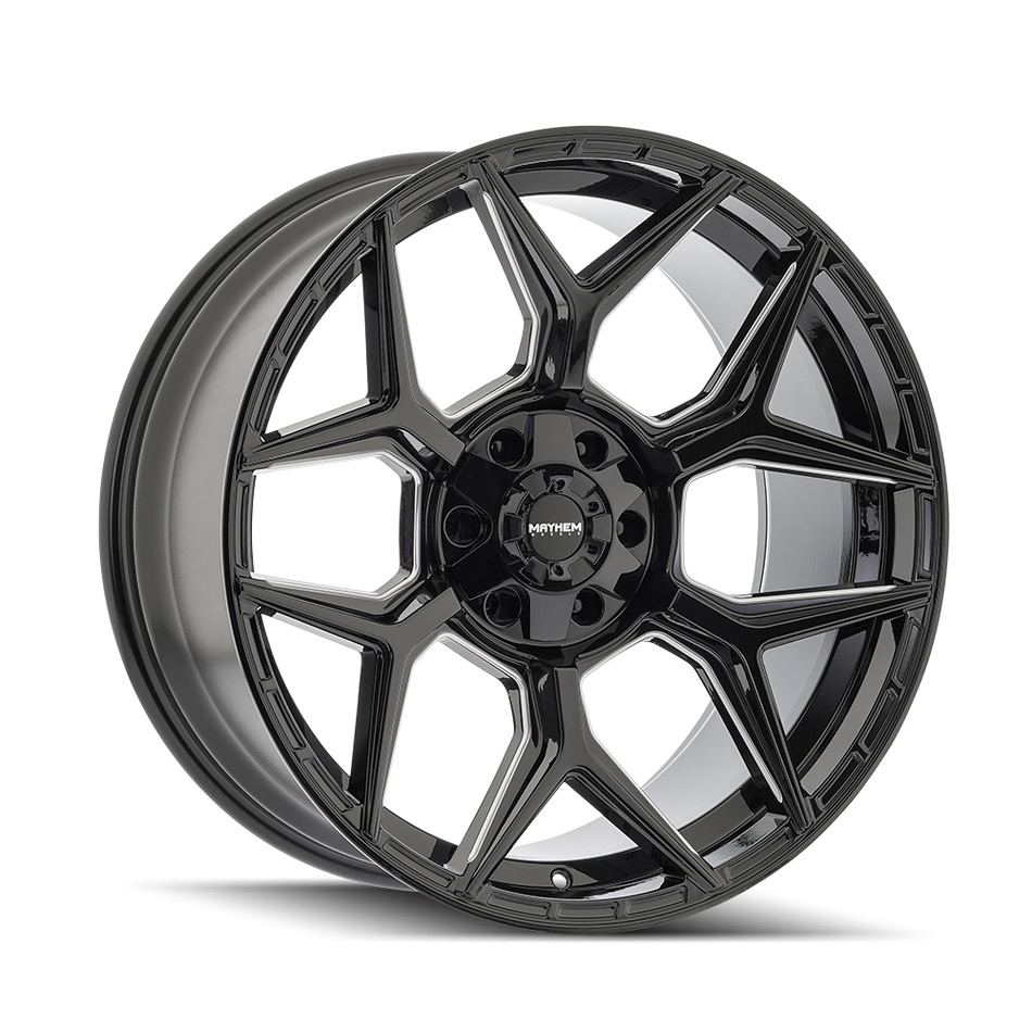 Mayhem Wheels VANQUISH – 20x10, 6x135/6x139.7, -19 – Gloss Black Milled