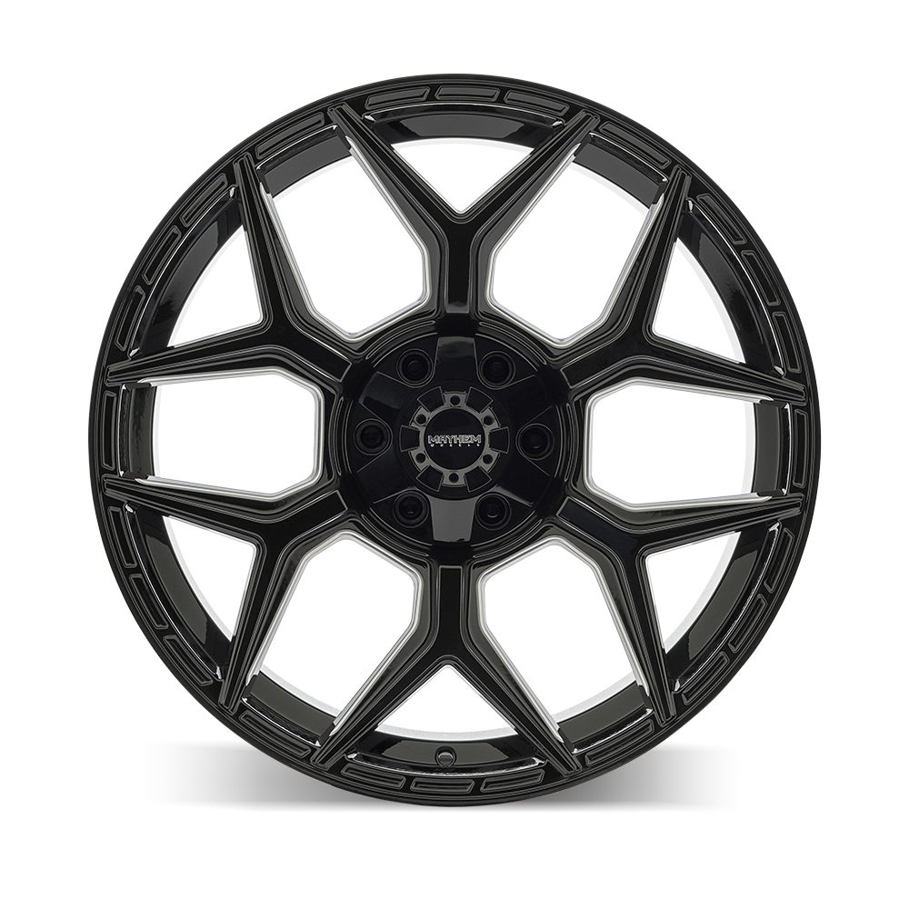 Mayhem Wheels VANQUISH – 22x10, 6x135/6x139.7, -19 – Gloss Black Milled