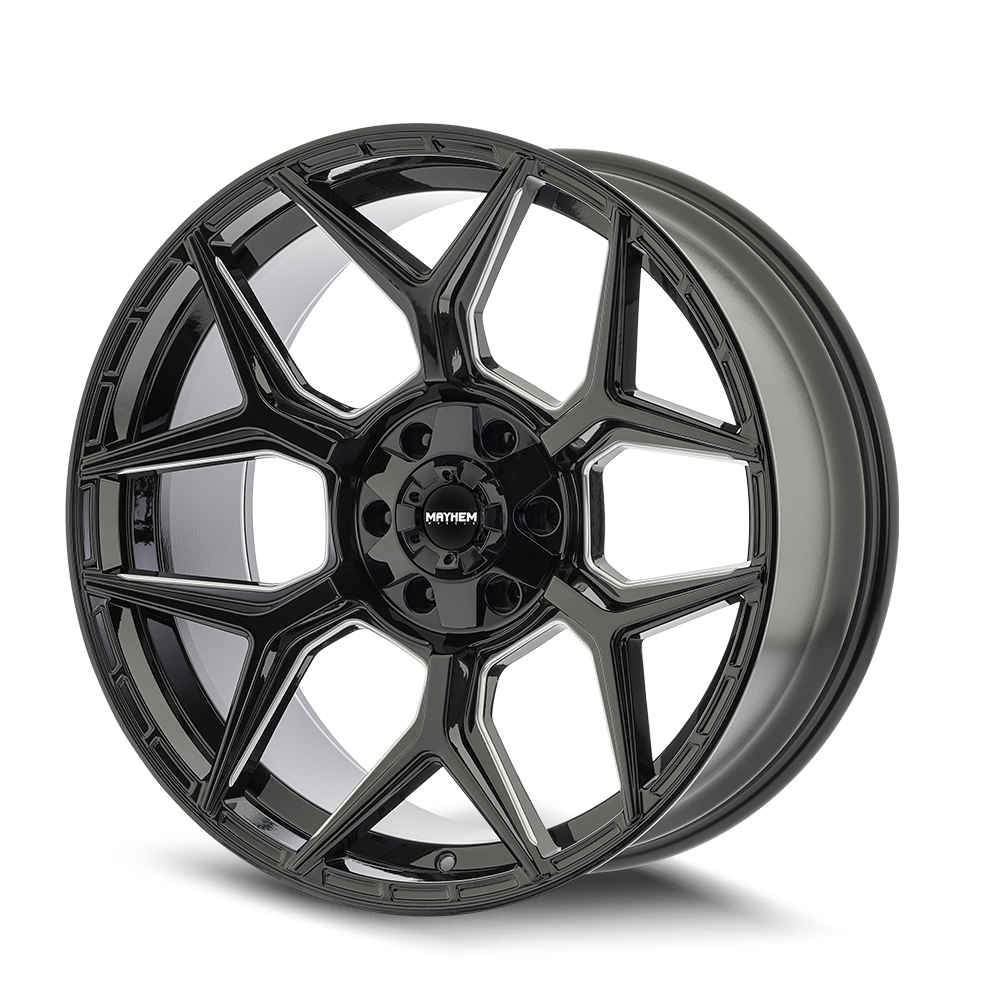 Mayhem Wheels VANQUISH – 20x10, 6x135/6x139.7, -19 – Gloss Black Milled