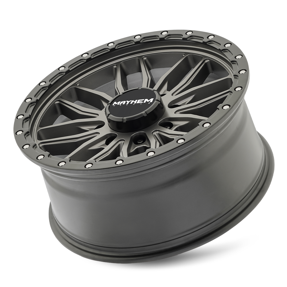 Mayhem Wheels VECTOR – 20x9, 8x165.1, +18 – Matte Gunmetal Black Lip