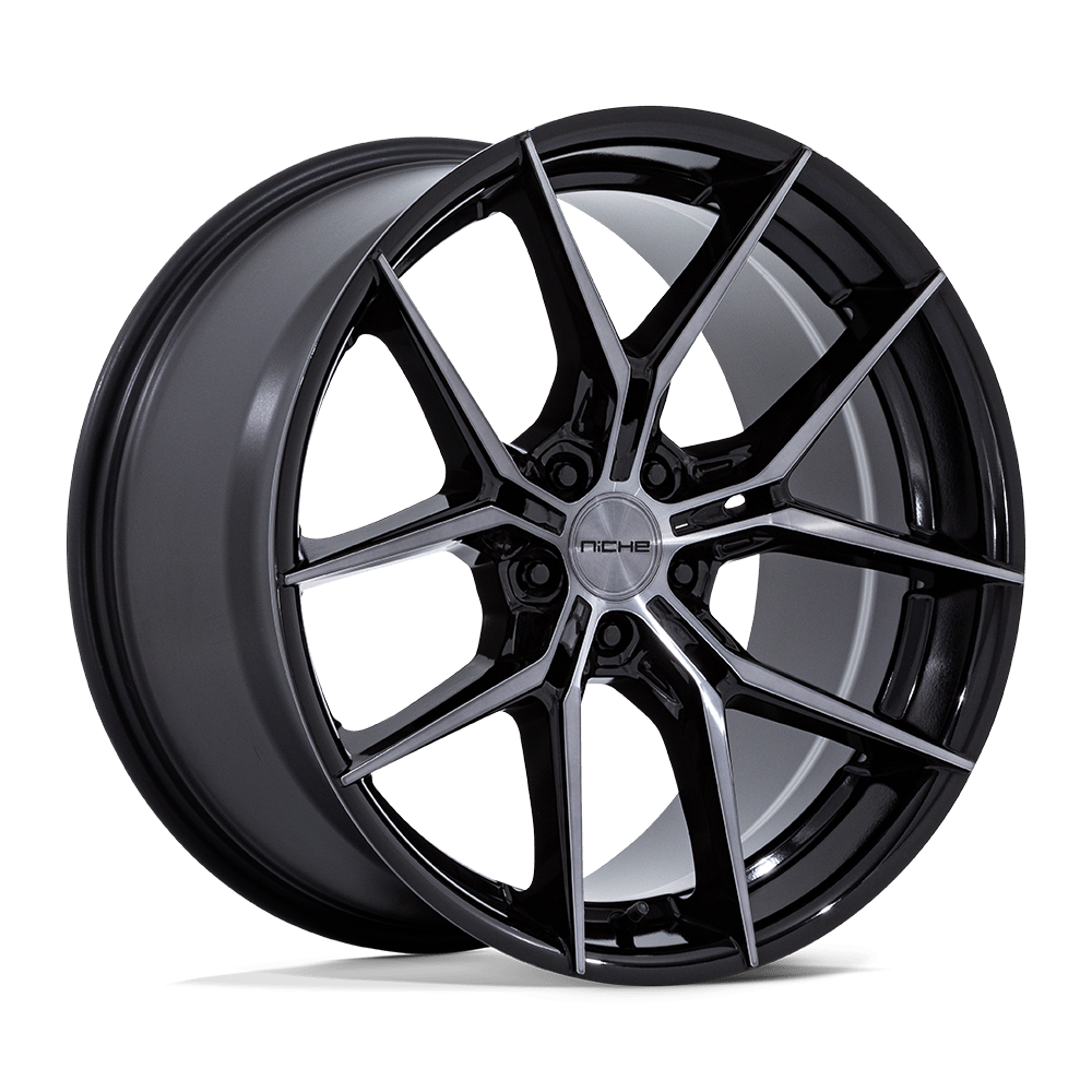 Niche 1PC NC279 PRODIGY 5 – 24X10 – 5X127 – 30 mm – GLOSS BLACK DARK TINTED CLEAR