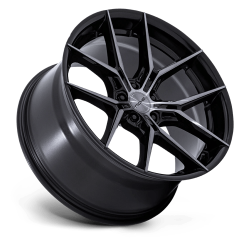 Niche 1PC NC279 PRODIGY 5 – 24X10 – 5X120 – 30 mm – GLOSS BLACK DARK TINTED CLEAR
