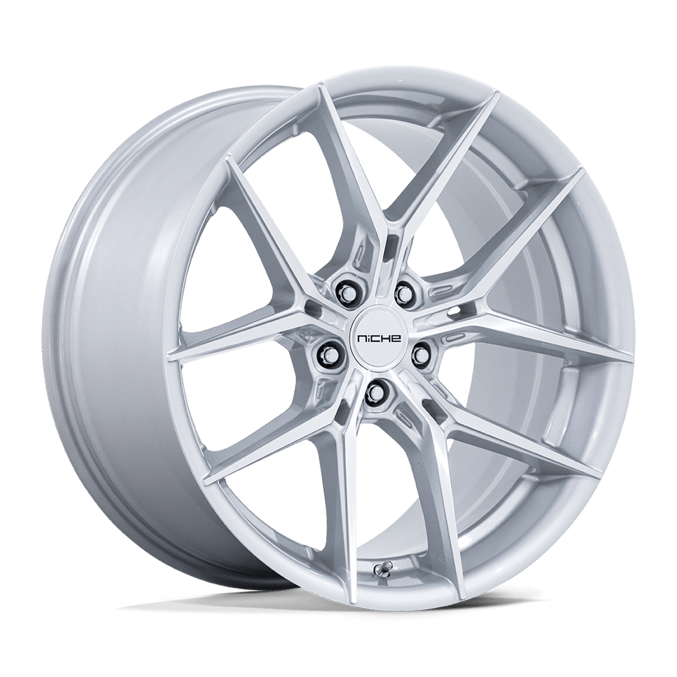 Niche 1PC NC279 PRODIGY 5 – 20X9 – 5X120 – 27 mm – SILVER W/ MACHINED FACE