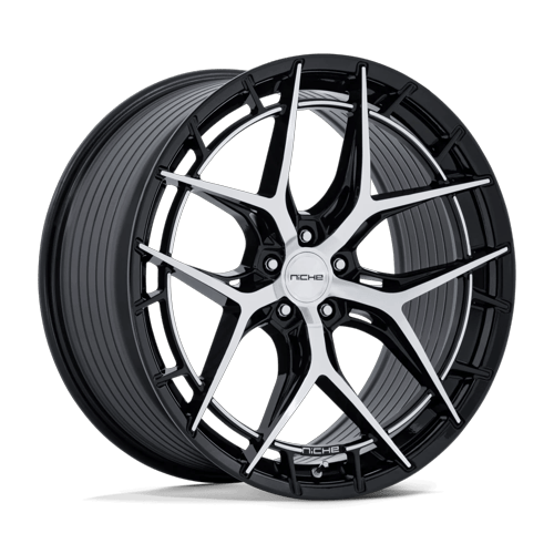 Niche 1PC NC286 RIVIERA – 22X10.5 – 5X120 – 38 mm – GLOSS BLACK W/ MACHINED FACE
