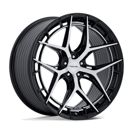 Niche 1PC NC286 RIVIERA – 22X10.5 – 5X120 – 38 mm – GLOSS BLACK W/ MACHINED FACE