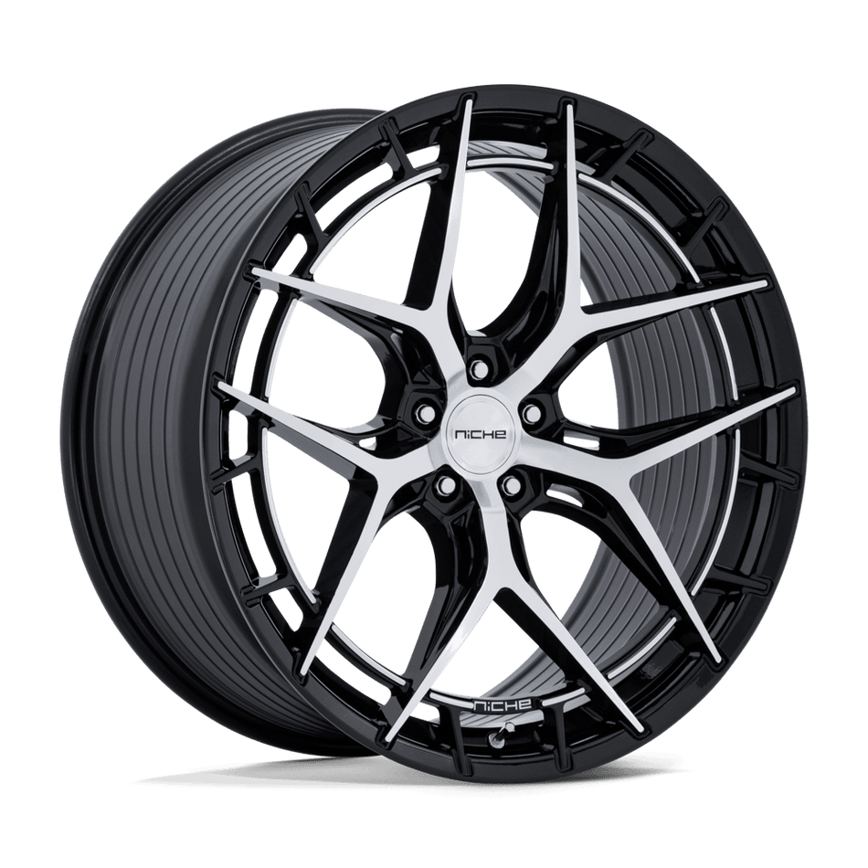 Niche 1PC NC286 RIVIERA – 20X11 – 5X115 – 20 mm – GLOSS BLACK W/ MACHINED FACE