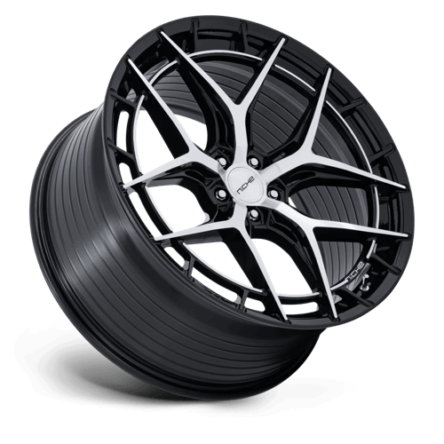 Niche 1PC NC286 RIVIERA – 22X10.5 – 5X120 – 38 mm – GLOSS BLACK W/ MACHINED FACE