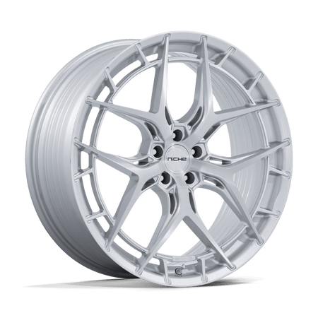 Niche 1PC NC286 RIVIERA – 20X9 – 5X120 – 27 mm – GLOSS SILVER W/ BRUSHED FACE