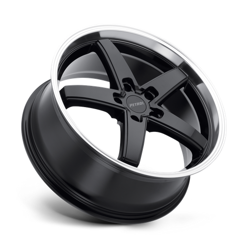 Petrol P1B – 19X8 – 5X114.3 – 40 mm – GLOSS BLACK W/ MACH CUT LIP