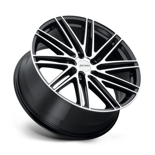 Petrol P1C – 20X8.5 – 5X108 – 40 mm – GLOSS BLACK W/ MACH CUT FACE