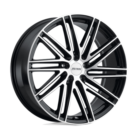 Petrol P1C – 20X8.5 – 5X114.3 – 40 mm – GLOSS BLACK W/ MACH CUT FACE