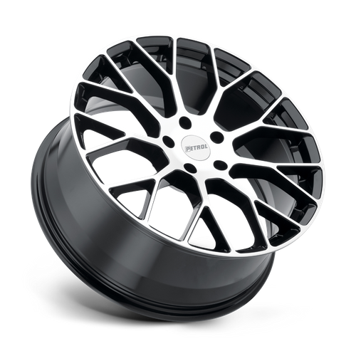 Petrol P2B – 16X7 – 5X114.3 – 40 mm – GLOSS BLACK W/ MACH CUT FACE