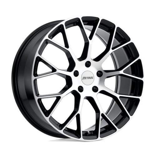 Petrol P2B – 16X7 – 5X114.3 – 40 mm – GLOSS BLACK W/ MACH CUT FACE