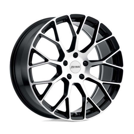 Petrol P2B – 16X7 – 5X114.3 – 40 mm – GLOSS BLACK W/ MACH CUT FACE