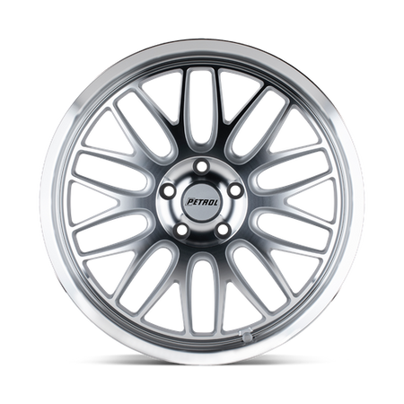 Petrol P4C – 16X7 – 4X100 – 40 mm – SILVER W/ MACHINED FACE & LIP