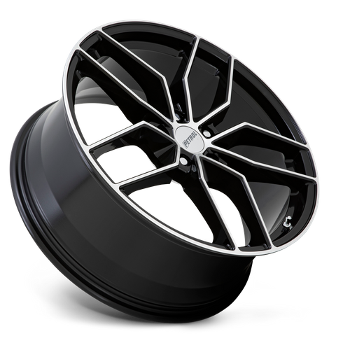 Petrol P5C – 20X8.5 – 5X112 – 40 mm – GLOSS BLACK W/ MACH CUT FACE