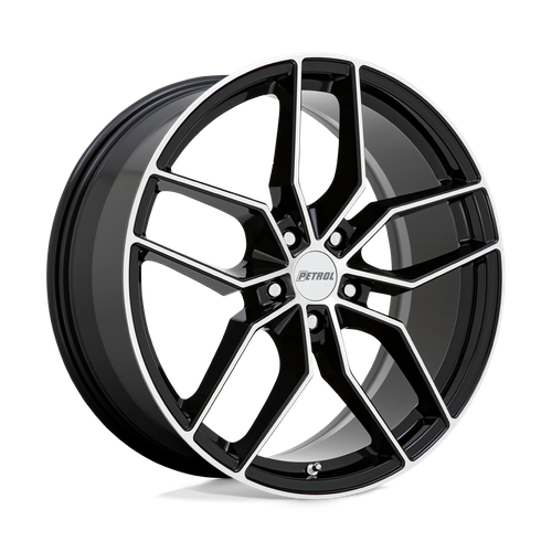 Petrol P5C – 17X8 – 5X120 – 35 mm – GLOSS BLACK W/ MACH CUT FACE