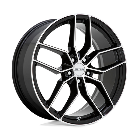 Petrol P5C – 17X8 – 5X120 – 35 mm – GLOSS BLACK W/ MACH CUT FACE