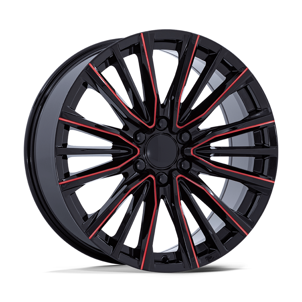 Performance Replicas PR223 – 26X10 – 6X139.7 – 28 mm – GLOSS BLACK MILLED RED
