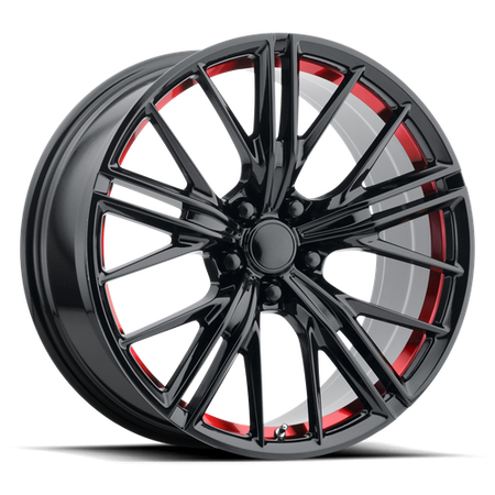 Performance Replicas PR194 – 20X10 – 5X120 – 23 mm – GLOSS BLACK RED MACHINED