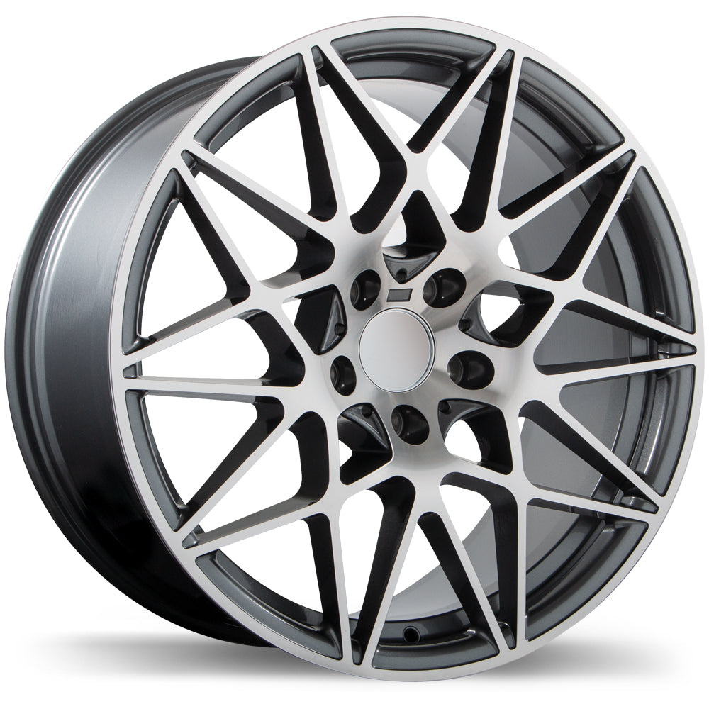 Replika – R208 – 19X8.5 – 5x120 – +35 mm – Gunmétal lustré avec façade machinée
