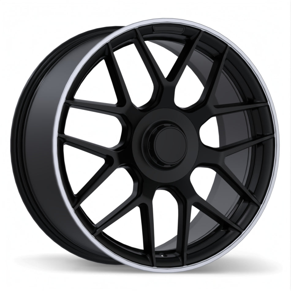 Replika – R272 – 20X8.5 – 5x112 – +48 mm – Noir satiné avec rebord machiné