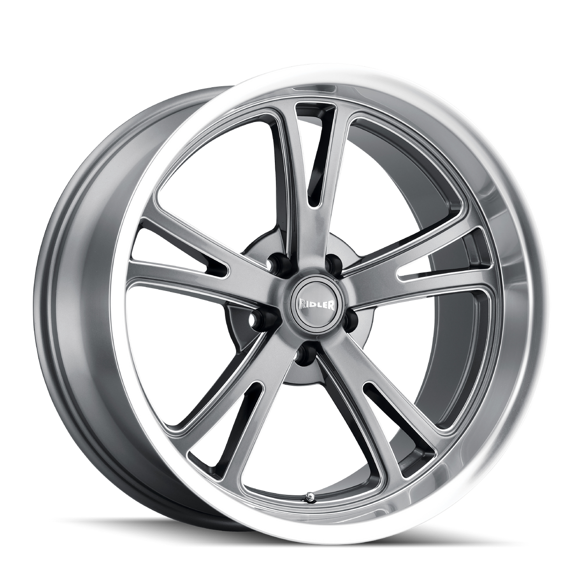 Ridler Wheels 606 – 20x8.5, 5x127, 0 – Gloss Grey Machined