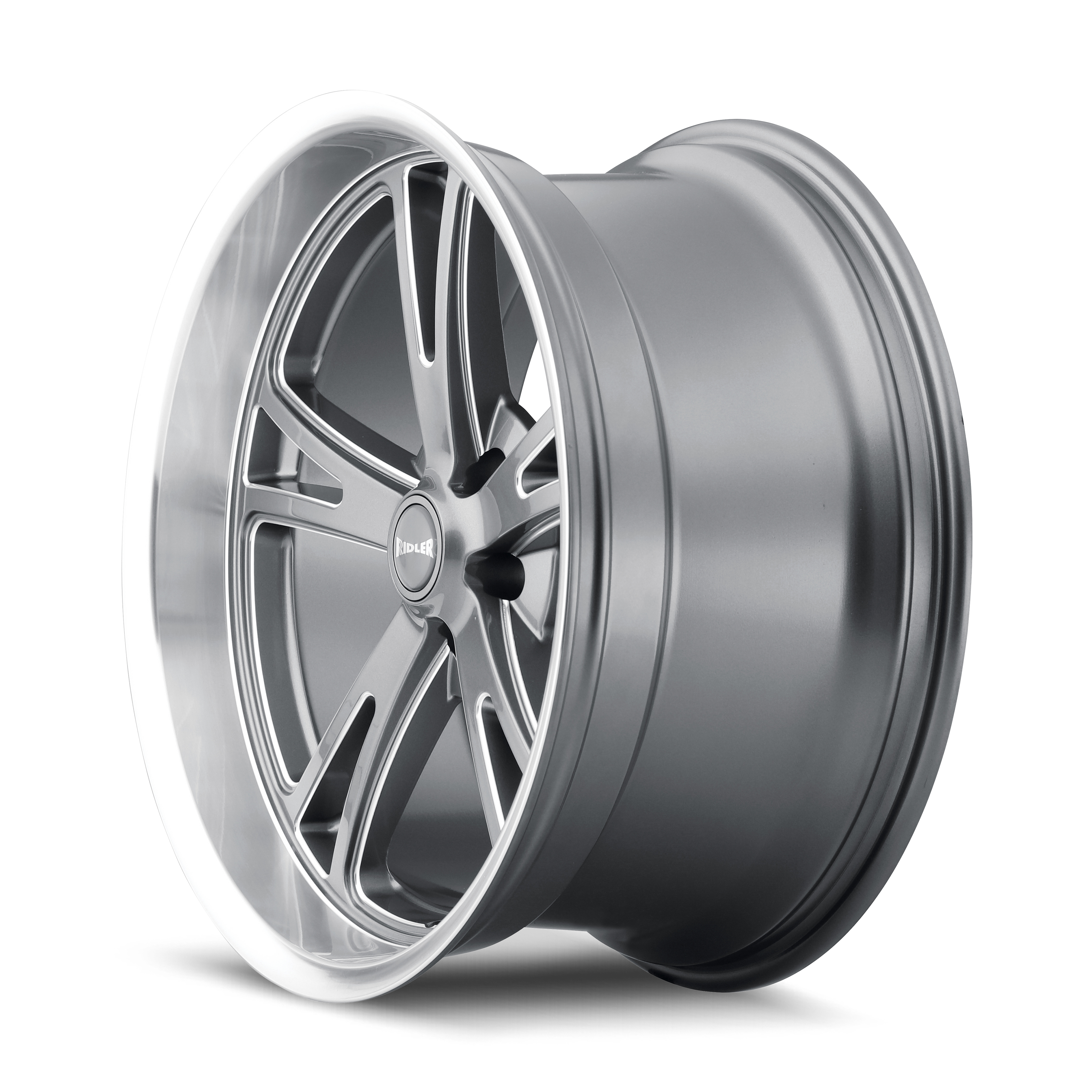 Ridler Wheels 606 – 20x8.5, 5x127, 0 – Gloss Grey Machined