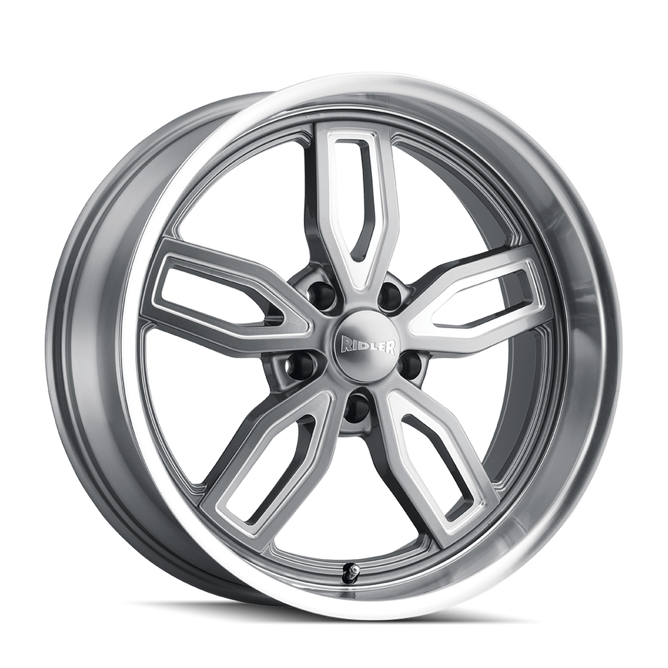 Ridler Wheels 608 – 18x8, 5x114.3, 0 – Gloss Grey Milled