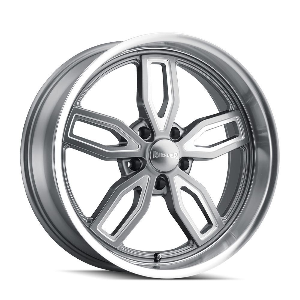 Ridler Wheels 608 – 18x9, 5x114.3, 0 – Gloss Grey Milled