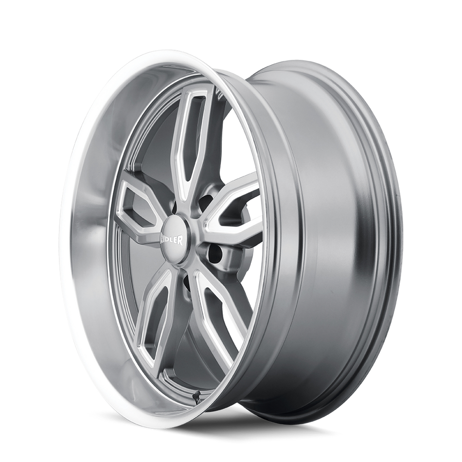 Ridler Wheels 608 – 18x9, 5x114.3, 0 – Gloss Grey Milled