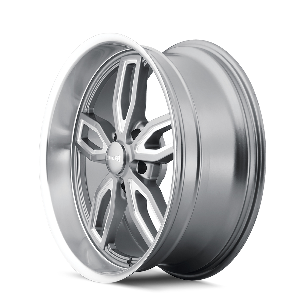 Ridler Wheels 608 – 18x8, 5x120.65, 0 – Gloss Grey Milled