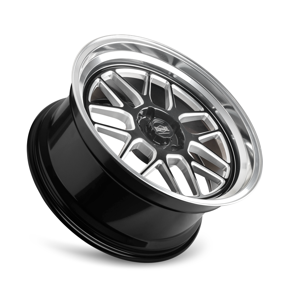 Ridler Wheels 611 – 20x8.5, 5x127, 0 – Gloss Black Milled With Diamond Cut Lip