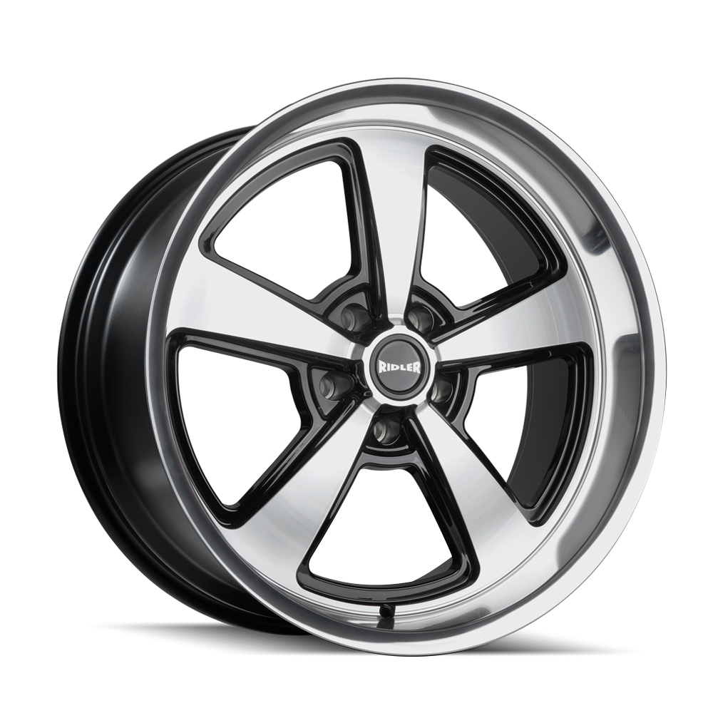 Ridler Wheels 652 – 20x10, 5x114.3, 0 – Gloss Black With Diamond Cut Face & Lip