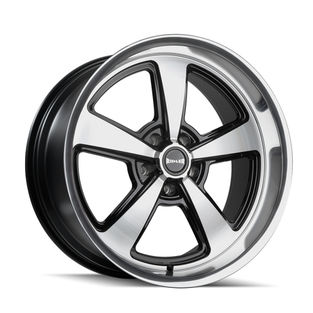Ridler Wheels 652 – 20x8.5, 5x139.7, 0 – Gloss Black With Diamond Cut Face & Lip