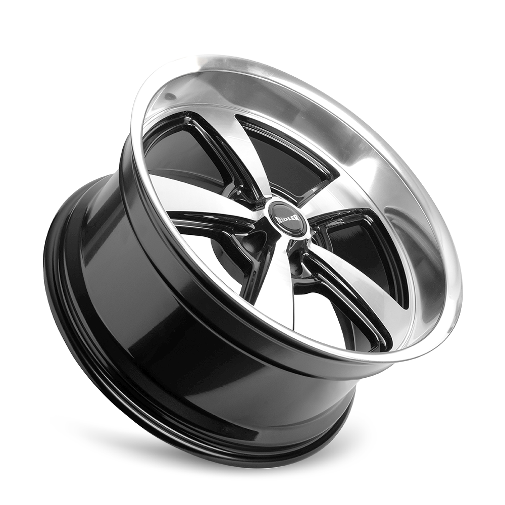 Ridler Wheels 652 – 20x8.5, 5x120.65, 0 – Gloss Black With Diamond Cut Face & Lip