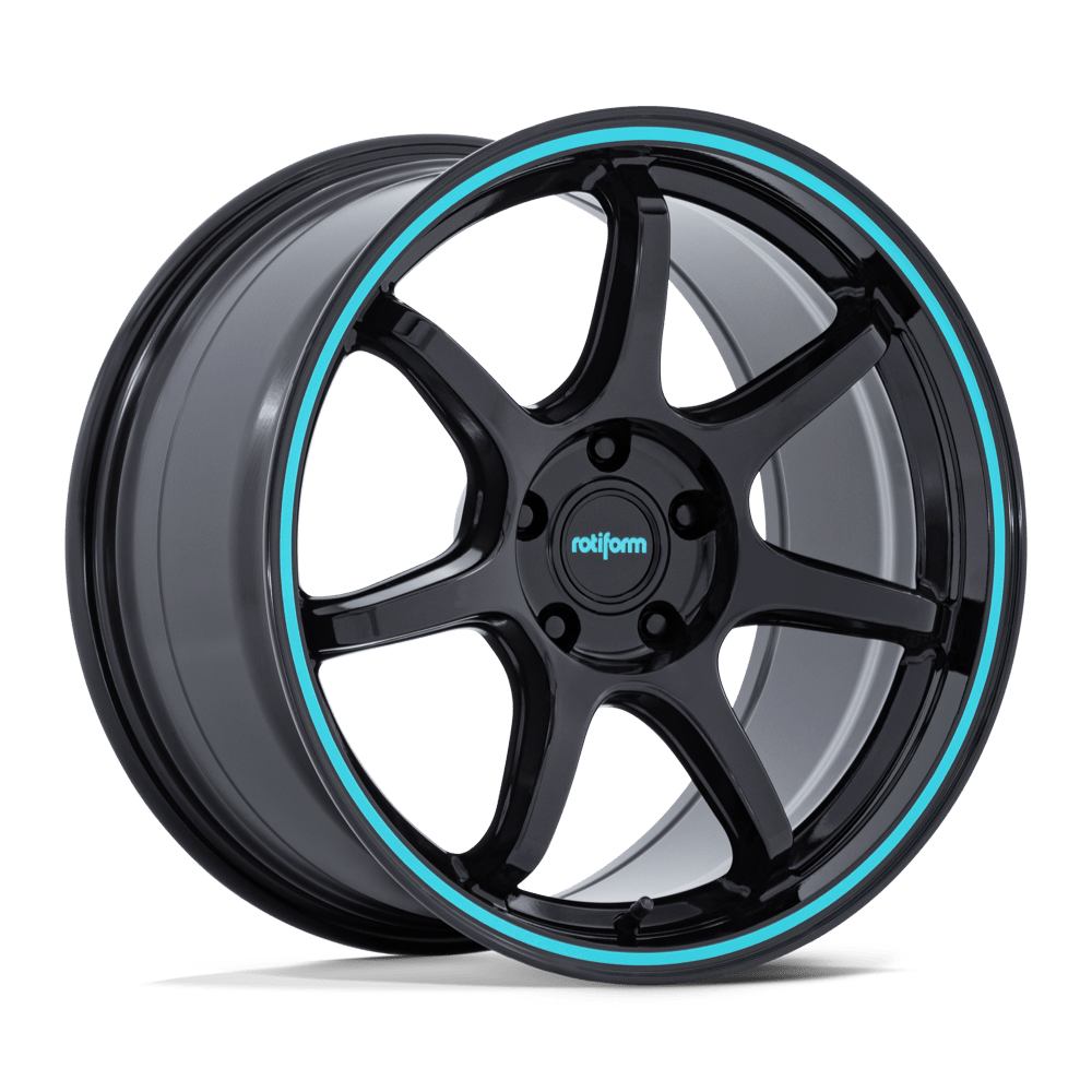 Rotiform RC208 BPU – 19X10.5 – 5X114.3 – 40 mm – GLOSS BLACK W/ TEAL STRIPE